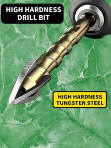 4-Piece Multi-Purpose Rotary Hammer Drill Set, Hexagonal Shank - Tungsten Steel Drill Bit/High Hardness, Firmly Fixed, Suitable For Glass, Concrete, Marble/Plastic And Wood - Size From 3mm To 12mm, Including Hole Saw And Tool Accessories, Drilling Tools, Woodworking Tools (Drill Bit Color Is A Rendering Of The Picture, The Actual Color Shall Prevail) - Multicolor - View 3