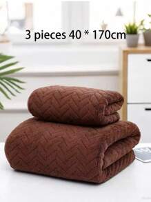 3pcs Set Wheat Ear Jacquard Striped Bath Towels, 27.55x55.11 Inch, Soft, Absorbent, Quick Drying, Convenient Hanging Loop, Skin-Friendly, Fade Resistant, Suitable For Bathroom, Shower, All Season Back To School For Beauty Salon Home Bathroom