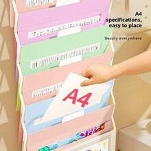 1 件 A4 尺寸渐变白色背景悬挂式文件整理器，带 6 个储物隔层，适合学校和办公室使用、日常居家生活、返校、学校用品 - 均碼 - 查看 5