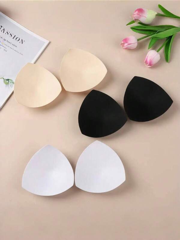 3 pares de protetores de peito triangulares com blocos de massagem, sutiãs esportivos, roupa íntima sem costura
