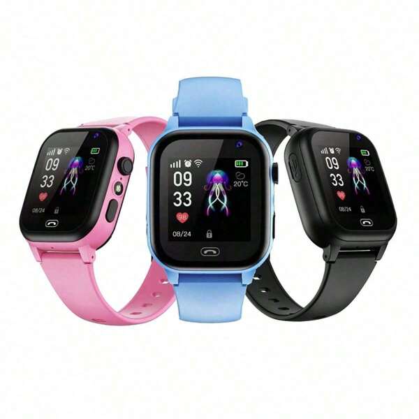 Montre connectée GPS pour enfants de 3 à 15 ans, garçon/fille. Suivi en temps réel, étanche, téléphone portable, vidéo chat, SOS, alarme, caméra, géo-clôture, podomètre, anti-perte, localisateur. Capacité de la batterie 400mAh