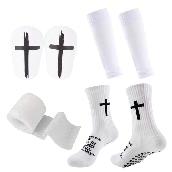 1 set Jambières antidérapantes de football, jambières de sport, protège-jambes, bande de sport, équipement de terrain de soccer