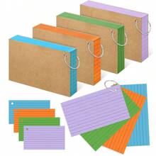 200 schede indice con anelli, 7,62 x 12,7 cm schede flash con anelli, schede di note a colori con anelli, fodera interna perforata, schede di studio adatte per scuole, università, case, uffici, memoria, elenchi di cose da fare (10 colori), forniture scolastiche, ritorno a scuola