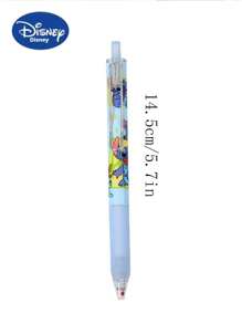 Disney Disney Stitch Collectible Press-Type Gel Pen Set - Officially Licensed Blue Character Case With ST Metal Clip, 0.5mm Quick-Dry Black Ink, Premium Anime Writing Tool For Smooth Note-Taking & Sketching - Gift For Disney Enthusiasts,School Supplies,Back To School
