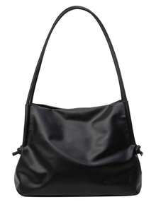 Women's Fashion Simple PU Leather Tote Bag, Casual Large Capacity Solid Color Underarm Bag, Simple All-Match Daily Commuting Work Shoulder Bags, Portable Travel Vacation Storage Satchel Purse, Soft Quality Outdoor Shopping Handbag