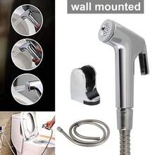 An Der Wand Montiertes Duschkopf-Set, Multifunktionales Hand-Toilettenspray, Bidet-Badezimmerbrause, Toiletten-Sprühpistolen-Set Mit 1,5 M Schlauch + Festem Sitz, Zum Duschen, Bodenreinigen, Waschen Des Toilettensitzes, Blumengießen, Autowaschen