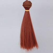 1pc Solid Color Straight Doll Wig, High Temperature Fiber DIY BJD Style Wig, Short Hair Wig, Black/Multiple Colors, Horizontal Length 1m, Vertical Length 15cm