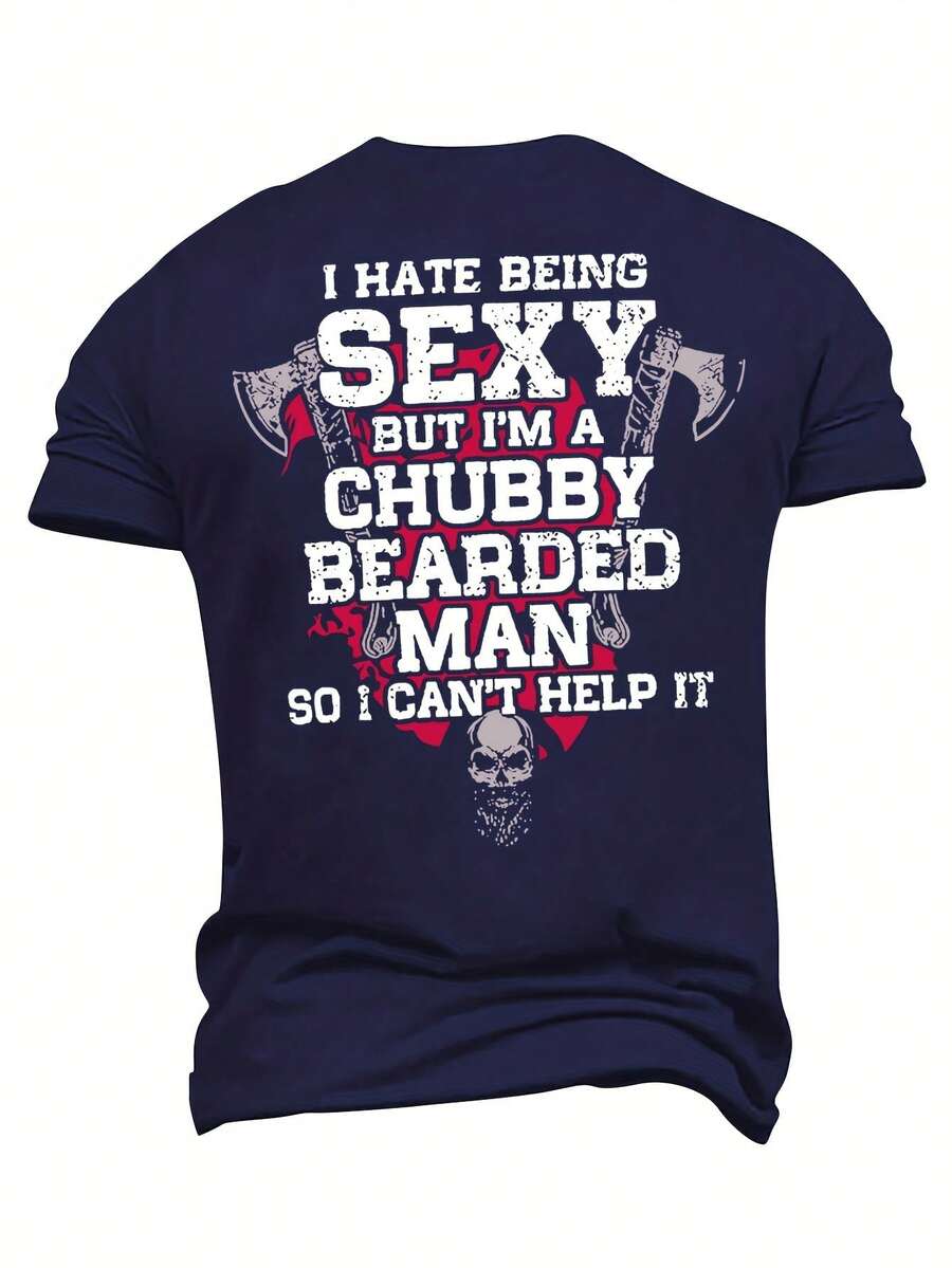 Camiseta de Hombre Talla Grande Patrón de Calavera Martillo - Burdeos - Ver 1