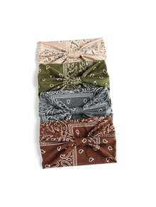4 bentițe vintage cu model Paisley pentru fete, bentiță sport elastică casual colorată, accesorii de păr pentru yoga cu design Paisley alb-negru pentru femei, bentiță de păr de toamnă și iarnă pentru ținute de vacanță, bandane pentru femei, eșarfă la modă pentru femei, ținute de vară - Multicolor - Vizualizare 4