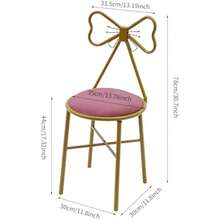 Taburete de tocador moderno, silla de maquillaje linda con respaldo de mariposa - 1 - Ver 3