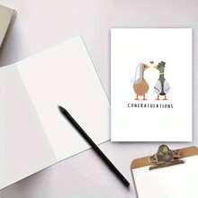 1 Stück Hochzeitsglückwunschkarte, geeignet für Neuvermählte, Braut, Bräutigam, glückliche Paare, Hochzeitsgeschenkkarte, Schulmaterial, Schulanfang