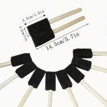 LOMILD 10 Stücke weiche Schaumstoff Pinsel mit Holzgriffen - vielseitig, saugfähig für Kunst, DIY Projekte & Basteln; Färben, Lackieren und DIY Bastelarbeiten