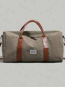 Green Canvas Travel Duffel Bag, Large Capacity Luggage Carry On Bag For Short Trips, Gym, Sports Bag For School School Accessories School Stuff