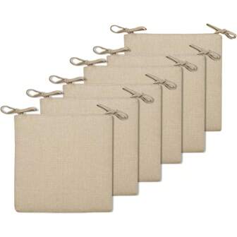 Set 6 Cuscini Sedia da Cucina 40 x 40 cm Comoda e Spessa Cuscini Coprisedia da Cucina Lavabili Sfoderabile con Cerniera per Soggiorno, Camera da Letto Beige