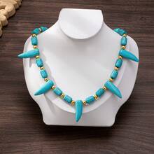 1pc Cross-Border New Style Boho Fashion Knotted Water Drop Pendant Necklace, Versatile For Fall/Winter Sweater - Multicolor - View 3