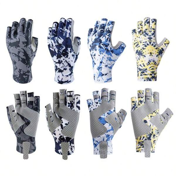 Fishing Gloves UPF50+ Sun Gloves UV Protection Fingerless Gloves Men Women For Outdoor, Kayaking, Rowing, Paddling, Canoeing