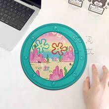 SPONGEBOB Alfombrilla de ratón con diseño de Bob Esponja para juegos eSports, universal para escritorio y computadora portátil, de goma negra, pequeña y antideslizante para la oficina