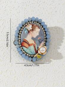 1 Peça Elegante Broche de Retrato de Senhora Fashionista Feito à Mão com e Renda, Joia de Luxo, Adequado como Presente de Encontro e Uso Diário