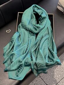 1 pieza Bufanda de mujer minimalista con estampado geométrico brillante, chal suave elegante, hijab, chal, pañuelo de cabeza perfecto para todas las estaciones, protección UV ligera
