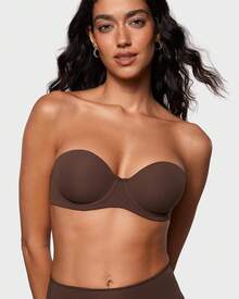 INLYRIC Women's Inbarely Plus Strapless Bra Full Coverage Lightly Lined Multiway Underwire Support Seamless Bras - Hazelnut - Go One Size Up - View 4