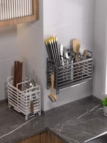 1 Pc Basic Kitchen Storage Rack, Decorative Kitchen Utensils, Kitchen Scissors Kitchen Chopsticks Holder, Multifunctional Storage Rack, Kitchen Chopsticks And Cutlery Storage Drain Rack, Kitchen Accessories