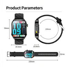 Aviwogr Nouvelle Montre Connectée avec Écran Incurvé de 2,01 Pouces, Synchronisation des Informations du Téléphone, Lampe de Poche LED Intégrée, Connectivité Sans Fil, Appel Vocal, Plus de 100 Modes Sportifs, Sports de Plein Air, Montre Connectée Unisexe