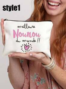 1 pezzo Grazie per esserti preso cura di me come tata, borsa per il trucco con stampa francese, borsa con stampa Super tata, borsa da toilette portatile, borsa da viaggio per il trucco, borsa da toilette quotidiana per il trucco, borsa multifunzionale, borsa da viaggio leggera, ottimo regalo, elementi essenziali da viaggio, vacanza estiva, ritorno a scuola, borsa per la scuola, borsa da viaggio per donne, borsa per il trucco da viaggio