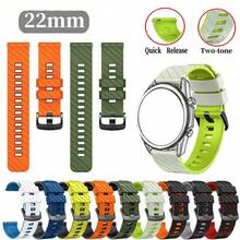 22 毫米硅胶表带，快速释放替换表带，带黑色不锈钢扣，适用于 Amazfit Watch T-Rex 3/Ultra GTR 4/3/3Pro/2/2e 柔软双色腕带，适用于 Suunto Watch Ocean/Race S/Vertical/9 Peak/5 Peak/9 Peak Pro/Raco/Grit X-Pro 可调节运动透气手链，节日礼物 - 彩色 - 查看 5