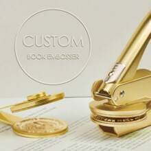 1 PC Personalized Embosser Stamp, Custom Hand Embosser Stamp,Logo/Badge Embosser,Wedding Logo Embosser,Library Book Embosser Stamp