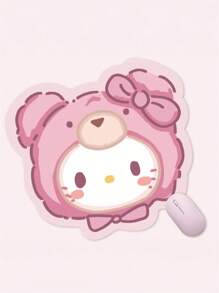 Sanrio 1pc Cute Cartoon Shaped Mouse Pad, Leather Material Creative Small Sized Non-Slip Computer Desk Pad, Office Use