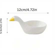 1pc Swan Shaped Ceramic Sauce Dish For Seasoning, Sauce, Oil, Vinegar, Mustard, Salad, Hot Pot Dipping,Kitchen,Christmas Gift