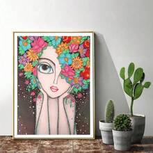 1 buc. Kit de pictură cu diamant DIY pentru adulți, pietre asimetrice, model floral de vis, potrivit pentru începători, decor de perete pentru casă, cadou de sărbători