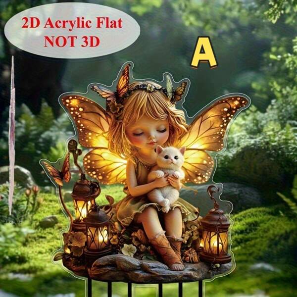 2D boho-stil acryl fantasy pilzhaus figur ornament, outdoor rasen indoor clip-on dekoration, geeignet für zuhause, party, geburtstags-party präsentation, hof, rasen, garten, feiertags-dekoration
