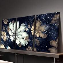 3 pièces Fleurs blanches modernes et élégantes en fleurs, art abstrait de fleurs, affiches murales sur canevas, impression haute définition avec cadre en option, décoration murale pour le salon et la chambre à coucher