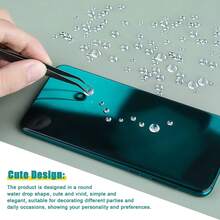 Bộ 350 hạt nước Acrylic trong suốt, hạt bán tròn, hạt sương nhựa, dùng cho đồ thủ công DIY, sổ lưu niệm, làm thiệp, trang trí - trong suốt - Xem 5