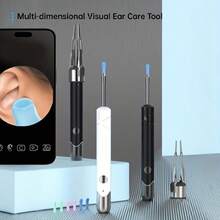 Herramienta de eliminación de cerumen de cámara 1080P - Limpiador de oídos - Kit de limpieza de oídos 7 en 1 - Cumple con los estándares de FSA/HSA - Compatible con dispositivos iOS y Android, escuela, vuelta al cole, viaje, artículos esenciales de viaje, artículos esenciales del hogar, limpiador de oídos - Negro - Ver 5