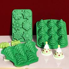 圣诞硅胶模具，大号圣诞烘焙模具，适用于迷你蛋糕、手工皂、巧克力、果冻、糖果和蜡烛，带圣诞树圣诞老人雪人形状硅胶模具圣诞节圣诞装饰品圣诞睡衣圣诞礼物圣诞装饰