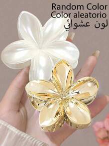 2pcs Acrylic Flower Design Oversized Hair Claws, Elegant Sophisticated Personalized Hair Clip Accessories For Women, Versatile Daily Wear Back To School