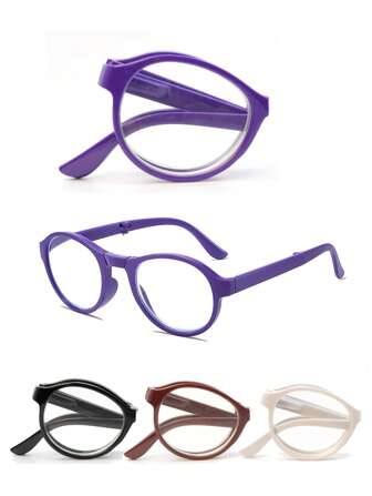 [Étui de protection gratuit] 1 pièce Lunettes de lecture pliables élégantes pour femmes, hommes et unisexe, monture ronde et ovale ultra-légère et élégante. Lunettes de presbytie anti-fatigue avec grossissement, anti-lumière bleue. Lecteurs portables pour regarder la télévision, l'ordinateur, le bureau, la console de jeu, le téléphone portable, la lecture de livres et de journaux pour protéger la vue de +1,0 à +4,0. Meilleurs accessoires cadeaux