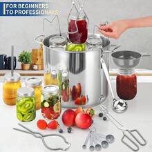 Glow HavenCanning Supplies Starter Kit,Canning Kit Beginners Of 9 With Jar Lifter,Wide Mouth Funnel,Wrench,Tongs,Lid Lifter,Bubble Popper,Canning Labels,Ladle,Measuring Spoon-Blue - 灰色 - 查看 8