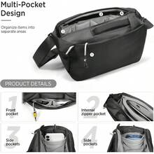 Camera Sling Bag, Waterproof Camera With Tripod Holder, DSLR/SLR/Mirrorless Cameras Shoulder Bag, Crossbody Camera Bags Photography (Black) - 黑色 - 查看 10