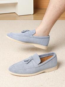 Men's Loafers Round Toe Casual Slip-On Dress Shoes, New 2025 Summer Versatile Business Work Oxfords, British Style Soft Bottom Handmade Large Size 43-46 (Run Small By 1/2 Size)