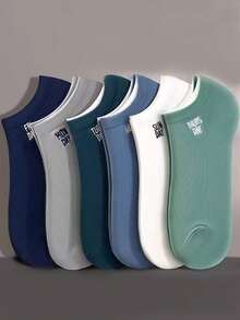 5 双夏季薄款低帮踝袜，休闲商务运动袜，百搭设计 - 彩色 - 查看 1