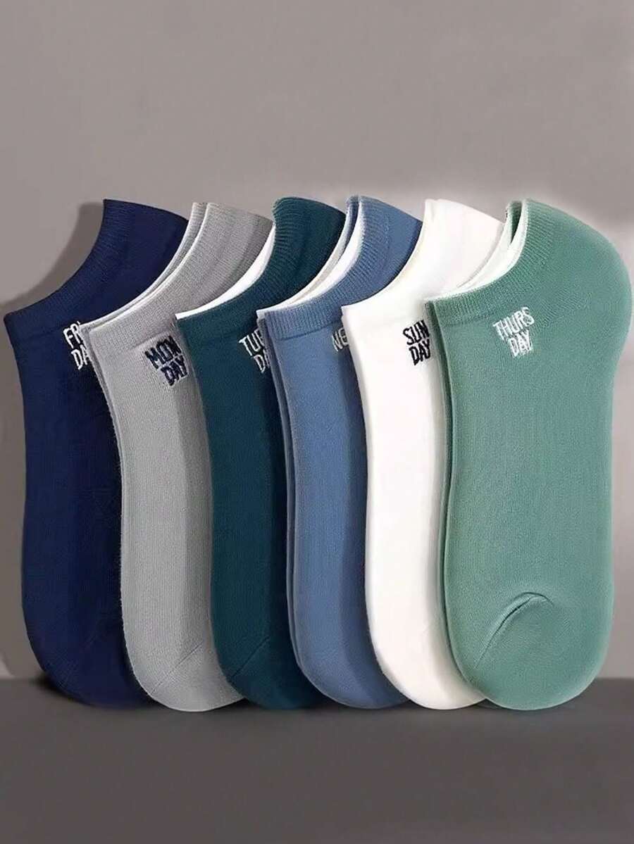 5 双夏季薄款低帮踝袜，休闲商务运动袜，百搭设计 - 彩色 - 查看 1