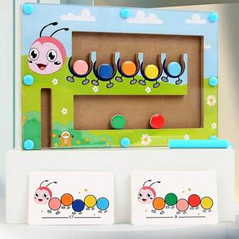 1 Set Of Magnetic Caterpillar Color - Cognition Toy. It Delivers Magnetic - Attraction Fun, Facilitates The Enhancement Of Children's Concentration, And Functions As An Educational Early - Childhood Toy. It Can Foster Logical Thinking And Enable Immersive Color Classification. Through Games, It Boosts Children's Color Sensitivity And Logical
