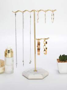 1 Minimalist Style Metal Jewelry Rack, Bracelet, Necklace, Watch Display Standjewelry Box,Jewellery Box,Jewelry Organiser For Women And Girls,Jewelry Holder, Ideal For Halloween Earrings,Necklace,Rings,And Wedding Accessories;Also Suitable For Home Decor And Bridesmaid Gift Back To School