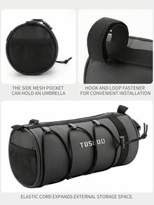 TOSUOD Bicycle Handlebar Bag, High-Quality Storage Roll Pack, Bicycle Handlebar Basket Bag, Portable Large Capacity Cycling Accessory - Black - View 6