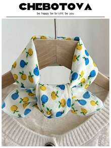 1条女士真丝围巾，小巧精致，碎花图案密集装饰，复古发带款式，适合搭配连衣裙