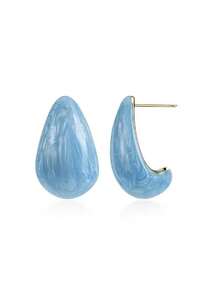 1 par de pendientes elegantes y de moda con forma de gota de agua de colores - Marfil - Ver 5