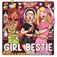 Deluxe 30-Page Thick Paper Girl Bestie Theme Coloring Book For Adults & Teens - Relaxing Art Relax With Intricate Funny Daily & Travel, Playful Scenes - Perfect For Thanksgiving, Easter, Christmas, Birthdays, Relax Activity | Artistic Coloring Book, Adult Coloring Books School Supplies,Back To School